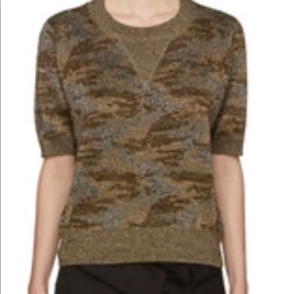 EUC Sz 38 Isabel Marant Watson Lurex Camo Sweater - Picture 2 of 6